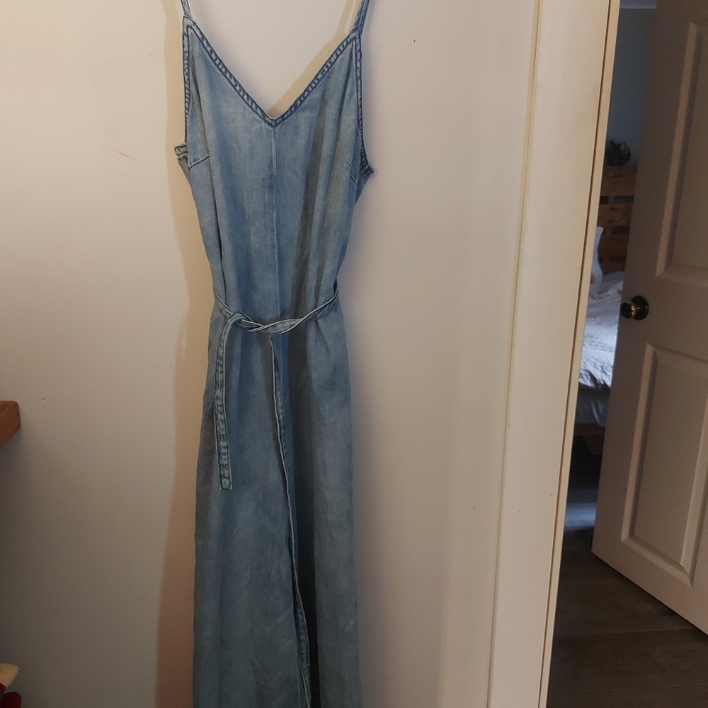 Frank and Oak Wide Legged Denim Jumpsuit